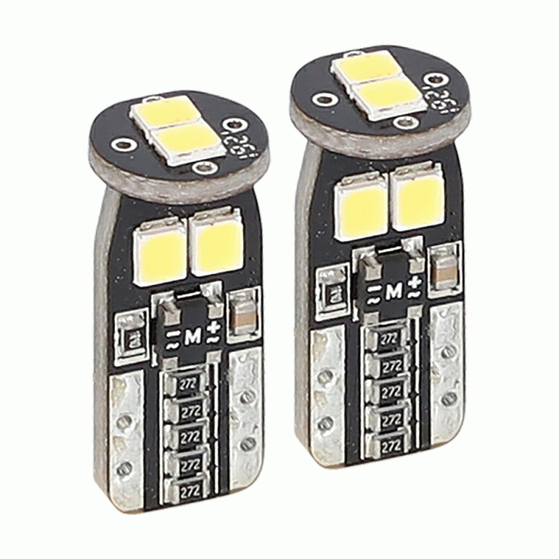 HE-CT10W | T10 White Bulbs with Integrated Internal CANBUS System, 2 Pk